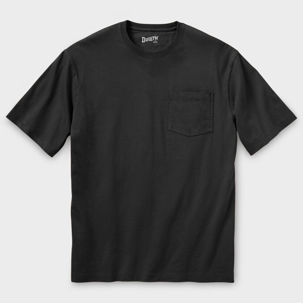 Duluth Trading Co Mens Longtail T Black Short Sleeve Pocket Tee Shirt Large